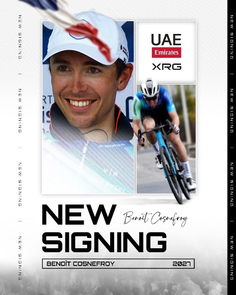 Бенуа Коснефруа переходит в UAE Team Emirates–XRG, Тим Велленс продлил контракт