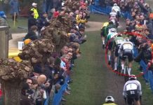 Зритель едва не опрокинул Матье ван дер Пула на велокроссе Azencross в Лунхауте