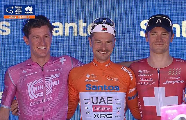 Мауро Шмид и Гарри Суини — призёры Тура Даун Андер-2026